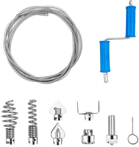 Chiluxendo Iller avloppsrensare 5 x 12 mm, professionell avloppsrengörare, rengöringsspiralrör, rörledning, avloppsslang, avloppsrör, avloppsslangar