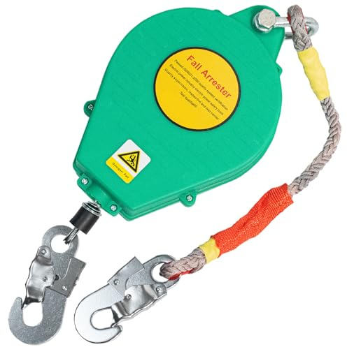 BOVDC Dispositif Antichute a Rappel Automatique, 3-20m Stop Chute Toiture | 150kg Harnais de Securite Anti Chute Toiture Retractable, Dispositif Anti Chute a Rappel Automatique Travailler sur Toiture