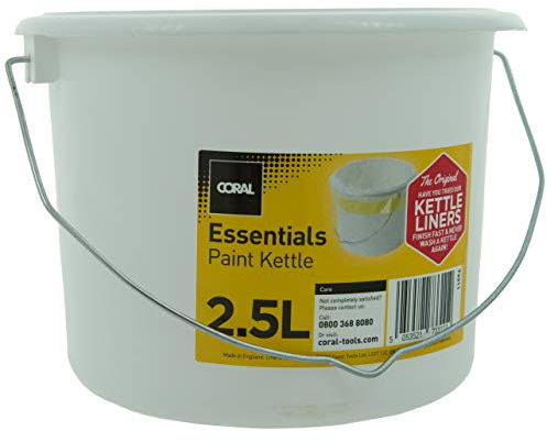 Coral 73311 Essentials Plastic Paint Kettle Container with Metal Handle for Paints and Paste 2.5 Litre
