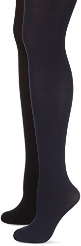 Dim Collant style Opaque Velouté x2 Collants Femme 40 DEN Multicolore (Noir/Marine) Small (Taille fabricant: 1/2) 2lot de2