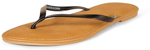 Amazon Essentials Women's Thong Sandal, Black, 9