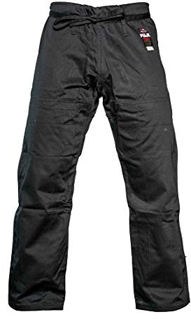 FUJI Sports Brazilian Jiu-Jitsu Gi Pants – Adult BJJ Pants, Flat Drawstring, Reinforced Cotton, for Training & Competition, Black, Size, A5