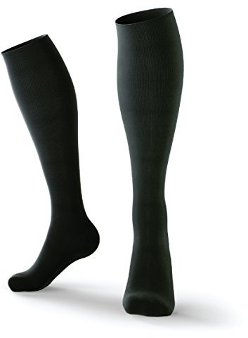 Rymora Compression Socks for Men and Women - for Flights, Work & More (One Pair) (Non-Cushioned) (Black) (Medium: UK 7-10 / EU 40-44) [M]
