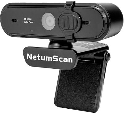 NetumScan Webcam 1080P Full HD Microphone stéréo avec autofocus, 2 mégapixels Caméra Web Enregistrement Chat Vidéo Compatible Windows, Mac