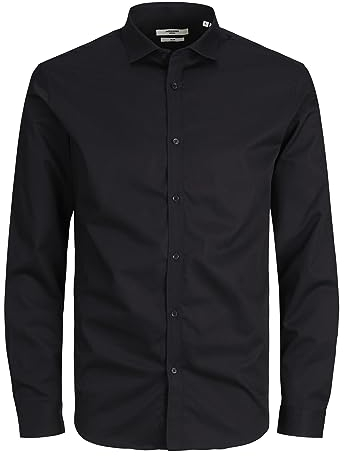 JACK & JONES Herren Jprblacardiff skjorte L/S Noos Langarmshirt, Schwarz, L EU