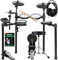 XDrum DD-460P E-Drum Kit Home Set - Kompaktes elektronisches Schlagzeug - 25 Kits und 15 Songs - Mesh Heads - Spar-Set inkl. Hocker, Kopfhörer, Sticks und Schule - Schwarz