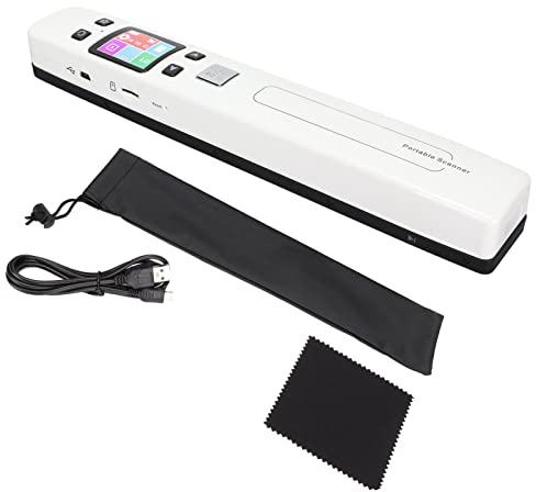 Escáner Portátil, Escáner de Documentos Móvil Compacto, Escáner de Fotos de Texto de Imagen de Documento de 300/600/1050DPI, Tamaño JPEG PDF, Software OCR, para Documento de Secuencia(Blanco)