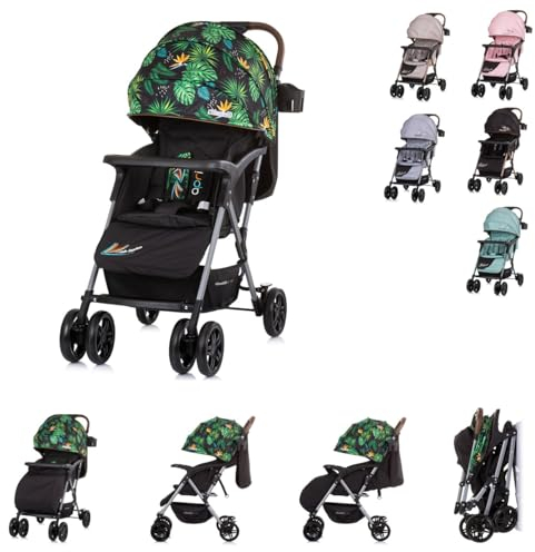 Chipolino 2 in 1 Kinderwagen April, bis 22 kg, klappbar, Vorderräder gefedert, Farbe:dunkelgrün