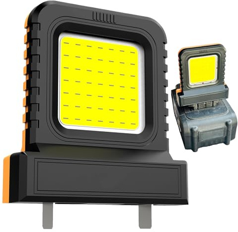 Cordless LED Work Light - 21V Portable Spotlight with Type C & USB Fast Charge | Rechargeable Work Lamp | Wide Beam Flood for Garages, Car Repairs, Camping, Fishing, Electricians, Mechanics, Pl