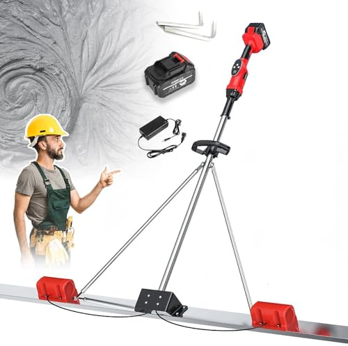 Macchina per massetto elettrico ergonomica senza fili per massetto in cemento da 4,92 piedi / 5,91 piedi / 6,56 piedi, set di vibrazione per massetto in calcestruzzo 2mdualmotor-7500mahbattery