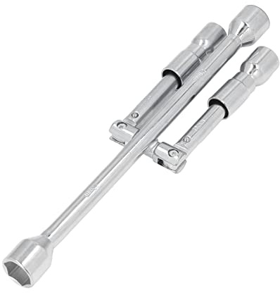 MasYosh Llave Cruzada de 4 Vías, Llave de Vaso Plegable de 180 Grados de Acero con Alto Contenido de Carbono con Tamaños de 17 Mm, 19 Mm, 21 Mm y 23 Mm para Reparación de Máquinas de