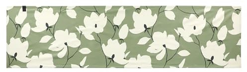 Vacker boende, högkvalitativ bordslöpare, vår, blommönster, 40 x 150 cm, grön, 100 % bomull för matbord och köksbord, Oeko-Tex – bordsdekoration, påsk, tulpandekoration för fest och födelsedag