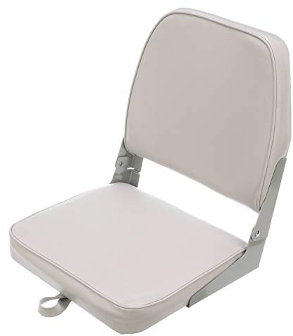 Attwood 98395GY Low-Back Padded Boat Seat, Gray, High-Impact Plastic Frame, 15 Inches W x 16 Inches D x 16 Inches H