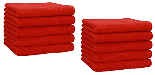 Betz 10er Premium Gästehandtücher-Set - Gesichtstücher-Set - Handtücher-Set - Händehandtücher - 30 x 50cm - rot