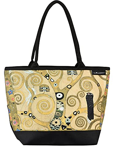 VON LILIENFELD Handtasche Damen Motiv Kunst Gustav Klimt Lebensbaum Shopper Maße L42 x H30 x T15 cm Strandtasche Henkeltasche Büro