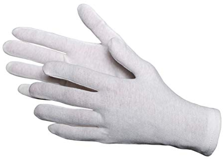 JAH Baumwollhandschuh mittelschwer natur (Öko‑Tex, fusselarm) – waschbar & lebensmittelgeeignet – für Lebensmittelhandling, Qualitätskontrolle & Verpackung