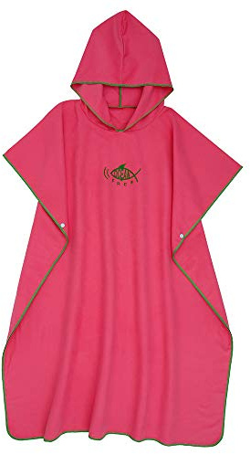 ATopoler Serviette Poncho Adulte Microfibre Serviette Changement Robe à Capuche Légère Séchage Rapide pour Surf Natation Wakeboard Plage Hommes Femmes Taille Unisexe (Rose Rouge)