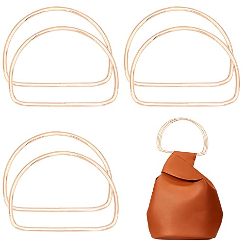 6 Pcs Manico per borse a forma di D,Manici per borse fai da te manico Di ricambio,Manico forma di D borsa di ricambio manico,Per artigianali borse fai da te accessori