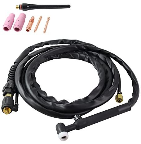 Torche de soudage TIG TIG | WP-17V pour postes à souder TIG | Lift-TIG | Lift-TIG | jeu de flexibles 4 m | postes à souder TIG | léger | flexible | de haute qualité | mandrin-Ø 9 mm (SK 25)