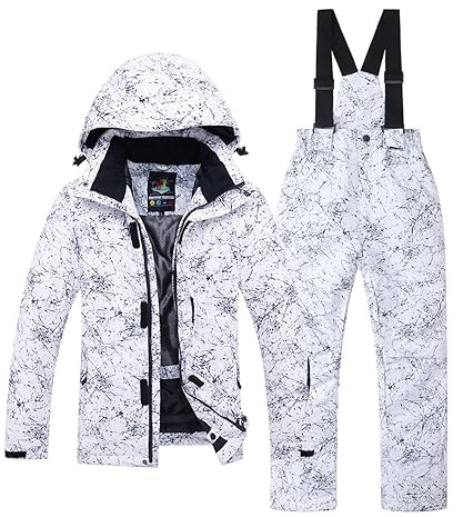 boys snowsuit kids winter snow pants coat ski bibs size 8 9 10 windproof warm suit