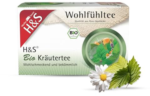 H&S Bio Kräutertee: Wohlschmeckende und bekömmliche Kräuter-Teemischung, 20 x 1,5 g