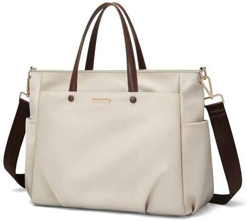 GOLF SUPAGS Borsa Tote per Laptop da 15 Pollici, Borsa a Tracolla per Computer Borsas da Lavoro Grande per Donna, Custodia per Laptop Borsas Elegante per Viaggi D'affari (Albicocca)