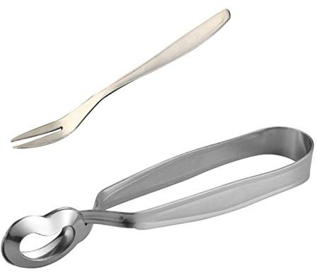 2pcs Stainless Steel Escargot Snail Tong and Snail Fork for Kitchen Cooking Tool for Kitchen Cooking BBQ and Restaurant Serving/35