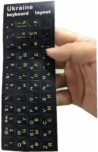 Ukrainian Keyboard Stickers, Replacement Ukrainian Caps Covers for Computer, PC, Desktop, Laptop, NotebookHandy and Professional Computer Keyboard Covers