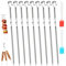 30 Pièces Brochettes de Barbecue, 30cm Brochettes à Viande, BBQ Brochettes en Acier Inoxydable, Pique à Brochette avec 2 Brosses, Pique Brochette, Pique de Brochette pour Barbecue, Viande, Légumes