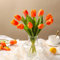 YunNasi Tulipani Artificiali 10pcs Fiori Finti Decorazion Casa Piante Artificiali per Decorazioni Bouquet di Fiori per Matrimonio Regalo per le donne Regalo di Natale (Arancione, 10pcs)
