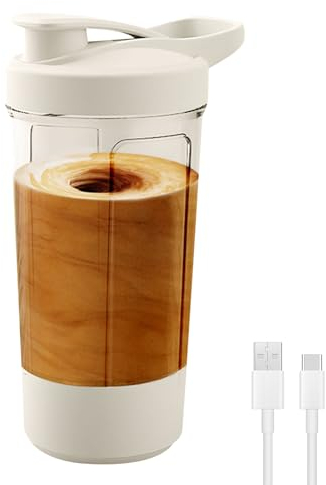 Electric Protein Shaker Bottle, 16 oz Rechargeable Vortex Portable Electric Mixer with Scale, Shaker Cups for Protein Shakes and Meal Replacement Shakes, Perfect Gym Gift for Men Women, BPA Free