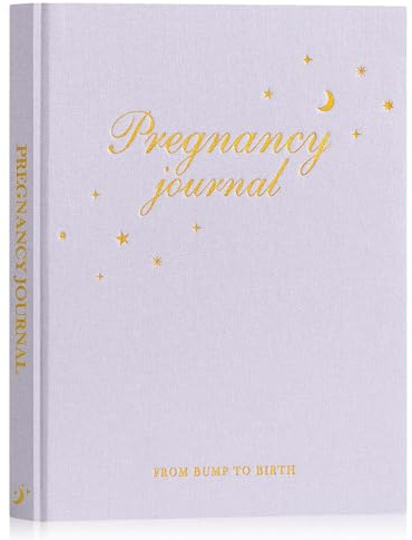 Lanpn Mon Journal de Grossesse, Livre Grossesse pour Future Maman, Carnet Grossesse 156 pages, Souvenirs Bébé Naissance, Cadeau Femme Enceinte Pregnancy Future Parents, Violet, Anglais