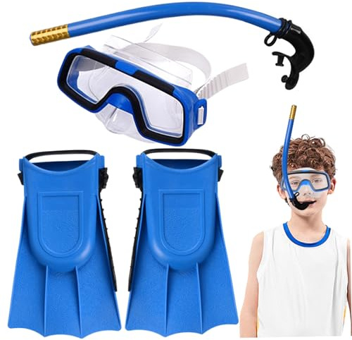 Set di snorkeli per bambini regolabile ergonomico snorkeling snorkeling marcia ad alta trasparenza set di per bambini comprende occhiali, pinne, a tubo, attrezzatura da