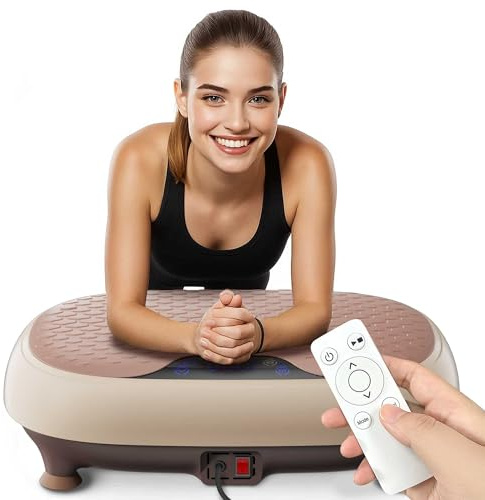 LEERCON Piastra vibrante con 3 modalità e 20 velocità, piastra vibrante con schermo LED, telecomando, capacità 150 kg, piattaforma fitness domestica per allenamento a vibrazione per tutto il corpo