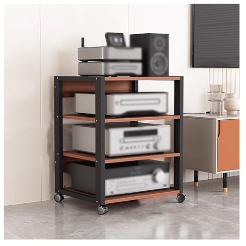 Scaffale HiFi a 3/4 livelli Audio Video Stand Angolo Mensola Media Cabinet per Ricevitori Stereo Lettore CD e dispositivi di gioco Soluzione di archiviazione ideale per casa, ufficio e teatro