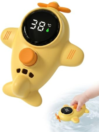BTACGWP Thermomètre Bain Numérique, 1x Forme Avion Flottant, Lecture Précise & Immédiate de l'Eau, Assure Sécurité AntiBrûlure et Confiance pour le Bain Quotidien