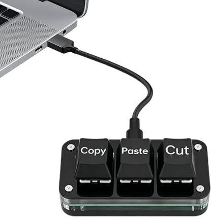 Kopiera Klistra Knapp Treknappars Mekaniskt Ergonomiskt Knappsats | USB-kopiera Klippa Klistra-dosa för Dator För Hemma Resande Vardagliga Möten Arbetsplats och Spelande Videoredigering
