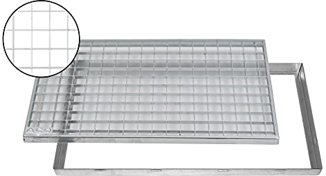 ACO Schuhabstreifer Gitterrost mit Zarge MW 30/30 Eingangsrost Normrost Abstreifer Rost, Größe:80 x 50 cm