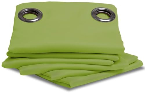 Moondream ThermActiv® Thermovorhang Winter+Sommer 2in1 | Isolierung Kälte+Hitze | Verdunkelung | Patentierte Technologie | EU Herstellung | Ösen | Grün MC566 | 140B x 260H cm