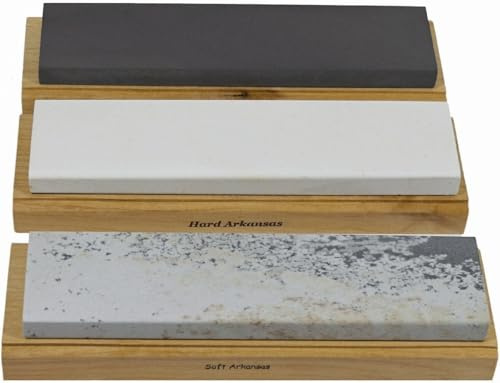 Arkansas Sharpening Stone Set - Wood Mounted 10