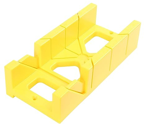 GreatNeck PMB12 Plastic Mitre Box, 12 Inch Mitre Box with 45°, 90°, and 135° Cutting Angles, Built-In 8 Inch Ruler, High-Impact Polystyrene Construction for Accurate Woodworking Cuts