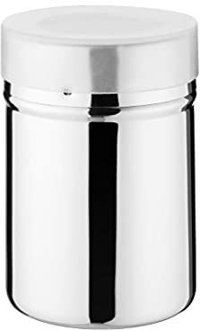Vogue Powdered Sugar Shaker Dredger with Fine Mesh 275ml - Stainless Steel Powder Can with Plastic Lid J134