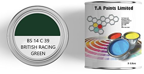 Floor Paint Quick Drying 5L British Racing Green BS 14 C 39 for Concrete, Garage Workshops, Factory & Showroom Floors On Brick, Stone, Wooden and Metal Floors Hard Wearing - 8m2 Coverage -per 1L