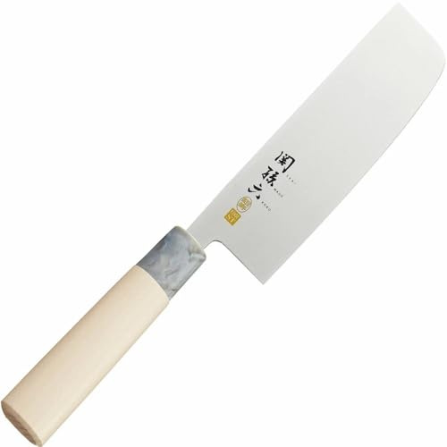 Kai Corporation KAI AK5069 Nakiri Knife Seki Magoroku Ginju, Stainless Steel, 6.5 inches (165 mm), Made in Japan, Easy to Clean