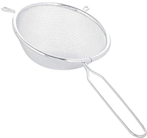 Chef Aid 20cm / 8 Inch Long Handled Metal Sieve, Kitchen Essential Tool and Ideal for Straining, draining, Washing and Wide Range of Foods, with a fine mesh for Ease of use