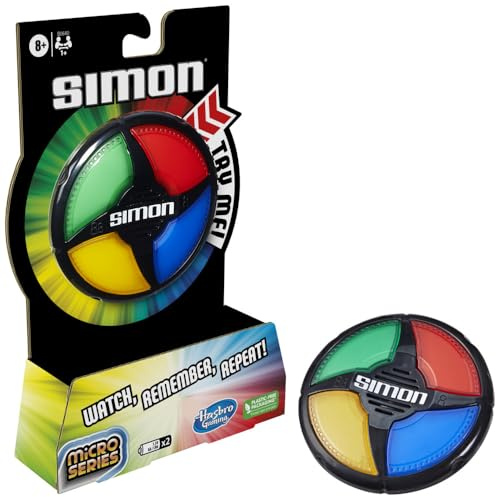 Hasbro Gaming Simon Micro Series Electronic Game for 1 or More Players, Classic Simon Gameplay in a Compact Size, Fun Party Game for Kids Ages 8+
