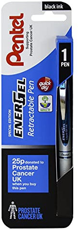 Pentel EnerGel Xm Retractable Special Edition supporting Prostate Cancer UK - Single piece pack - 0.7mm - XBL77SWA-PCC