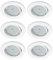 Trango 6er Pack Einbaustrahler 6729-066MO Einbauleuchte, Deckenlampe in Weiß Rund inkl. 6x LED Modul nur 30mm Einbautiefe Deckenleuchte, Einbauspots Deckenpampe