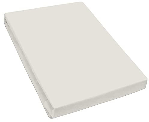 Bella Luna Jersey de Luxe Spannbettlaken in Leinen-Grau | Bettbezug für Wasserbetten. Boxspringbetten & Übergrößen | Größe 200x220 bis 200x240 cm | pflegeleichtes Spannbetttuch aus 97% Baumwolle