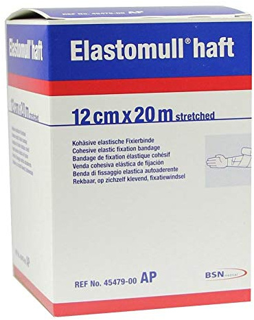 BSN Medical - Benda di fissaggio elastica Elastomull Haft, 20 m x 12 cm, colore: Bianco